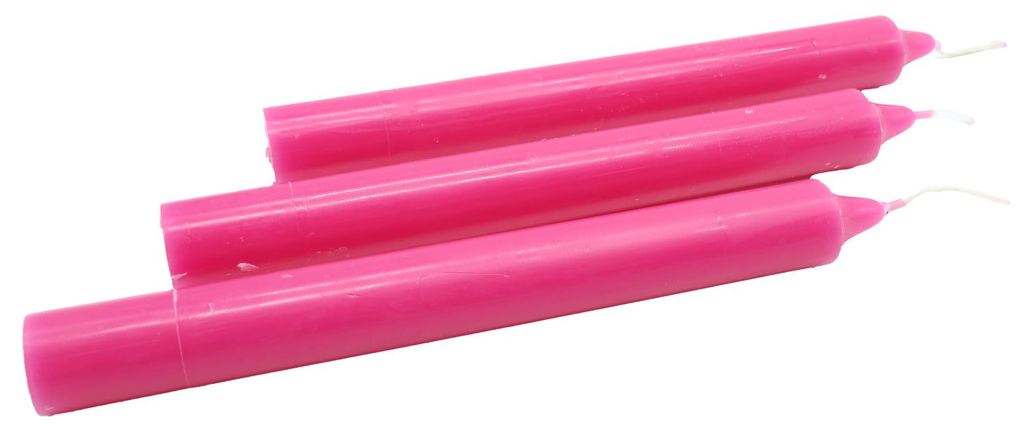 Bougie Teintée Masse 22cm - Rose Fuchsia - À l'unité