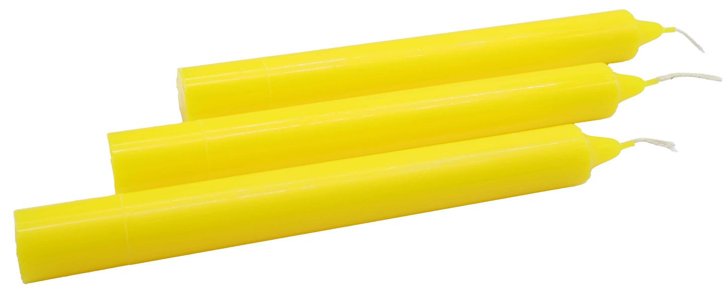 Bougie Teintée Masse 22cm - Jaune Vif - À l'unité