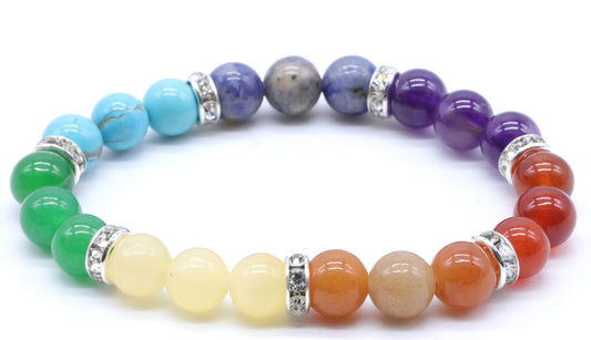 Bracelet 7 chakras 3-mix perles 8mm