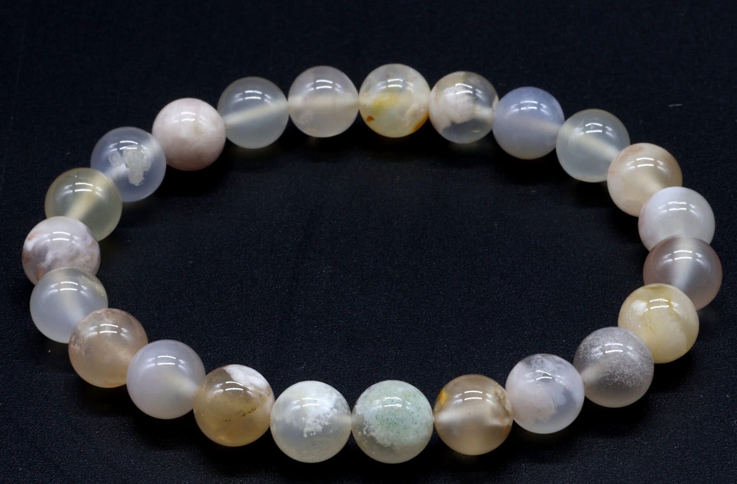 Bracelet Agate Cerise perles 8mm A
