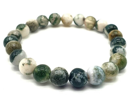 Bracelet Agate Arbre perles 8mm