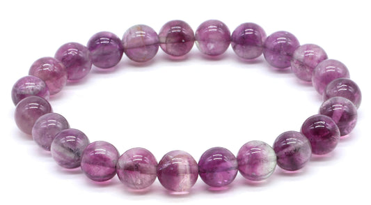 Bracelet Fluorite Violette perles 8mm A