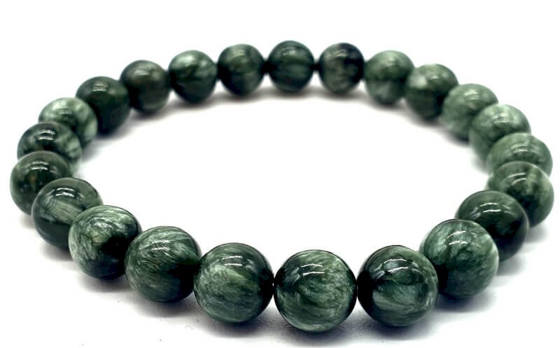 Bracelet Séraphinite perles 8mm
