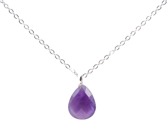 Collier Argent 925 Améthyste Goutte