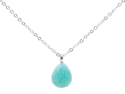 Collier Argent 925 Amazonite Goutte