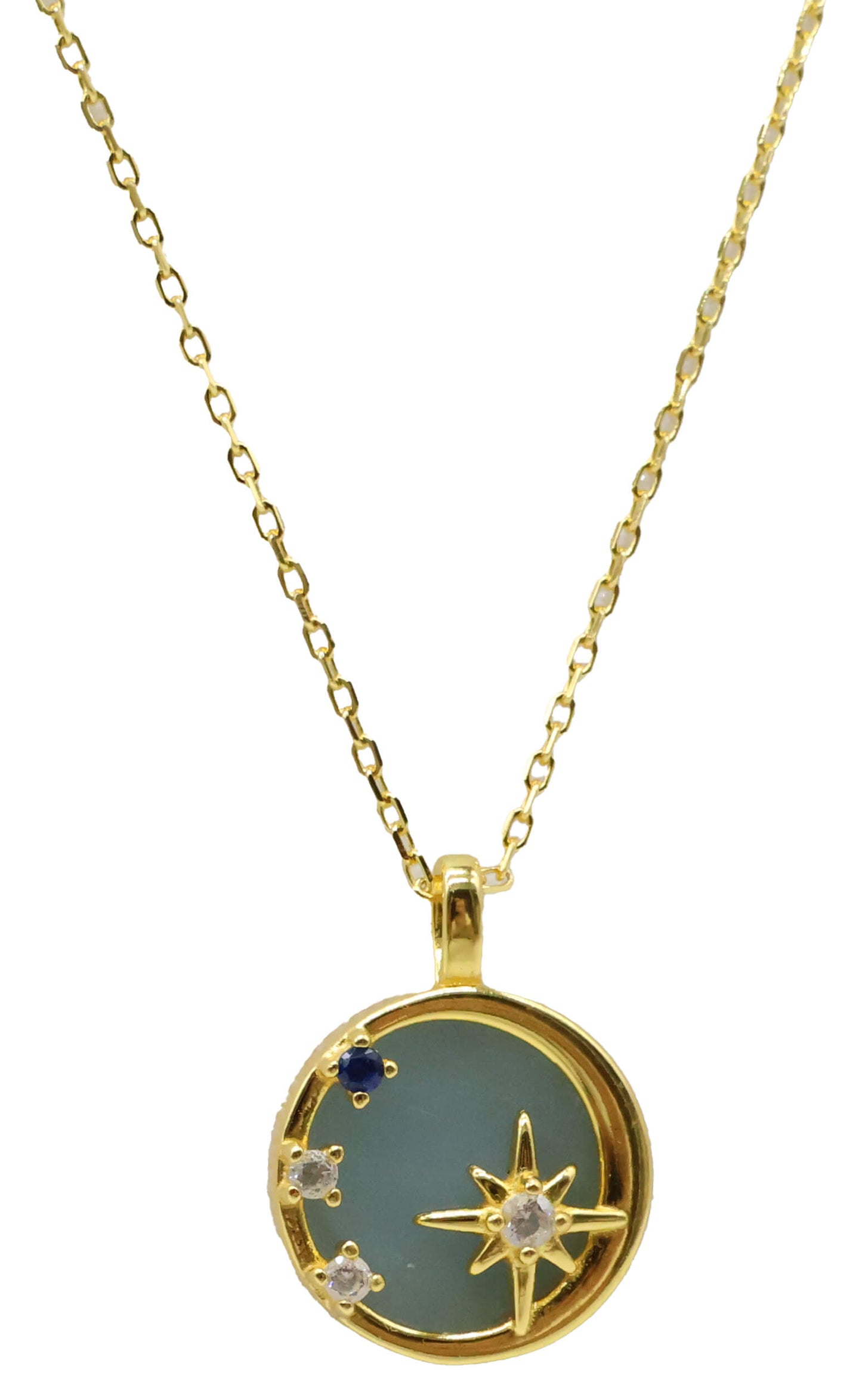 Collier Argent 925 Aigue Marine & Etoiles