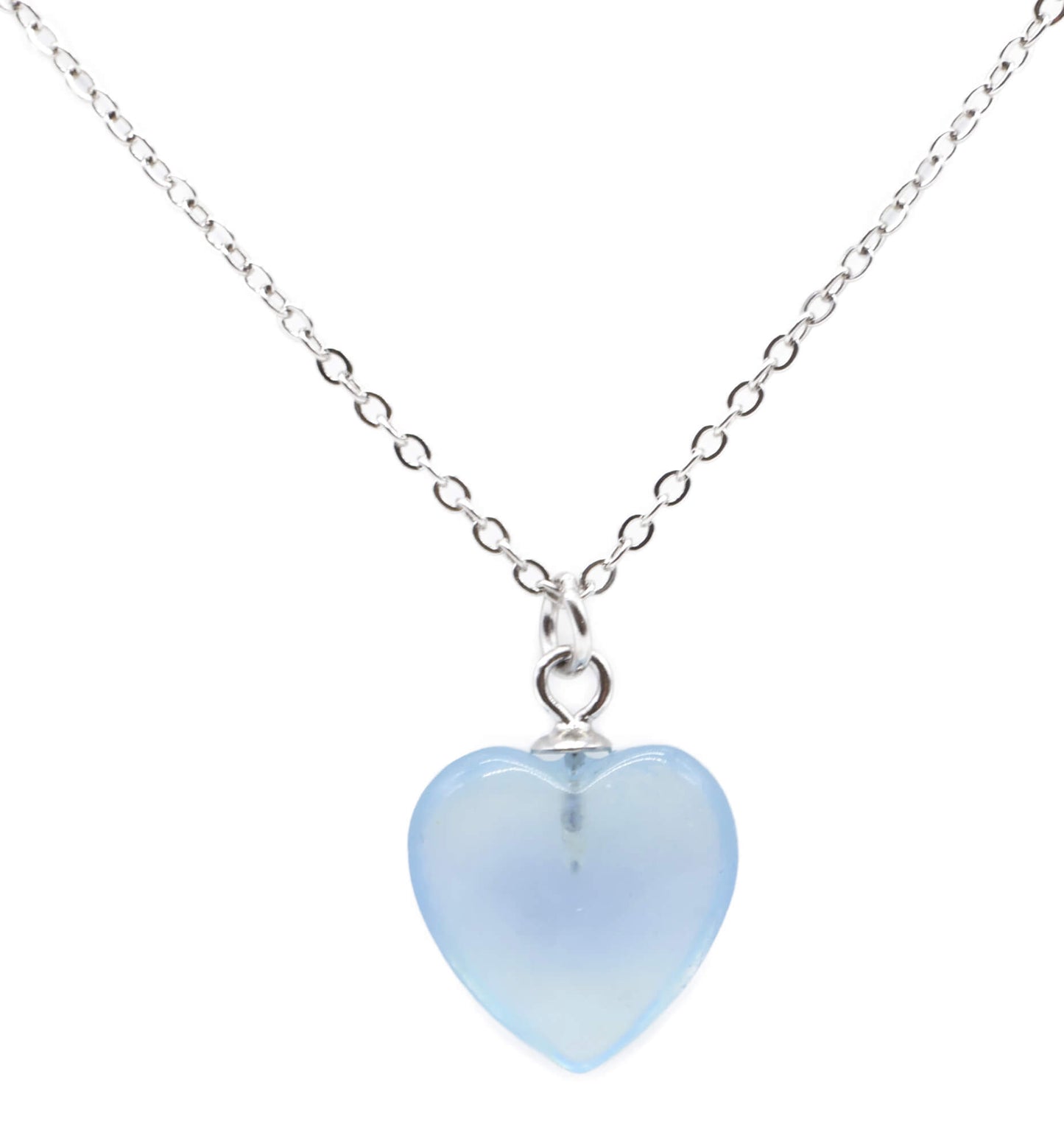 Collier Argent 925 Aigue Marine Coeur