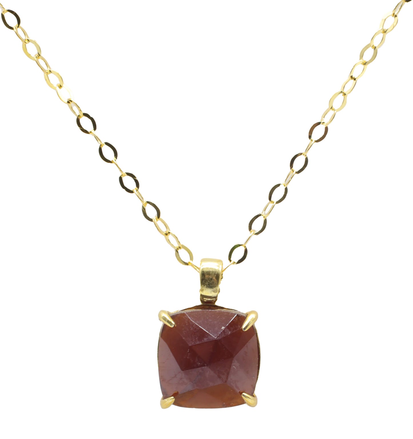 Collier Argent 925 Grenat Carrée