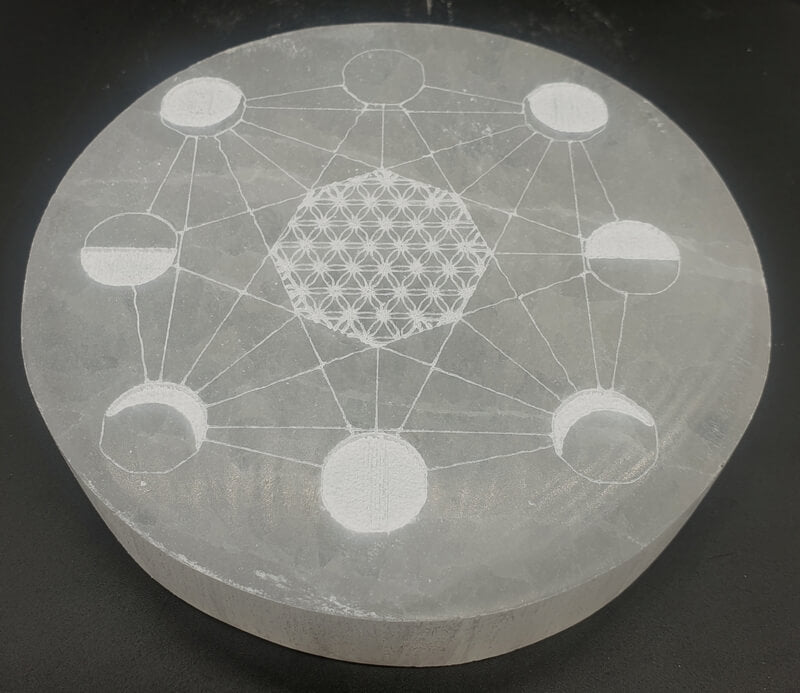 Plaque Sélénite Cadran Lunaire 10cm