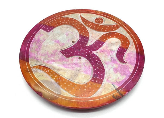 Porte-Encens Pierre Rond OM Dégradé 10cm