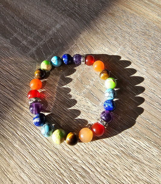 Bracelet 7 chakras 1-mix perles 8mm