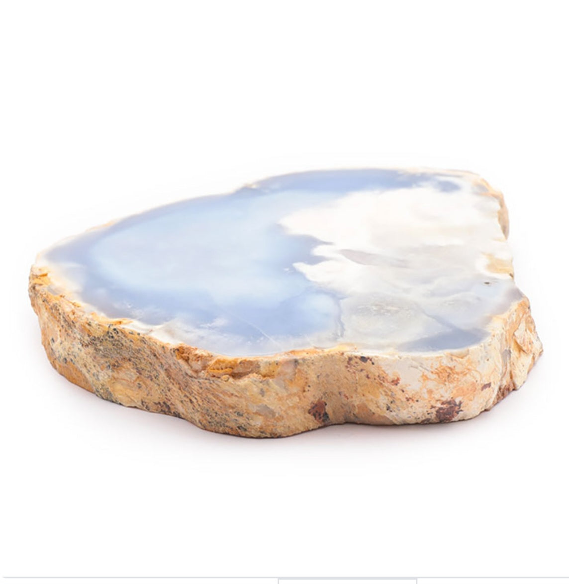 Calcédoine Bleue AAA tranche polie 1260g n° 2578