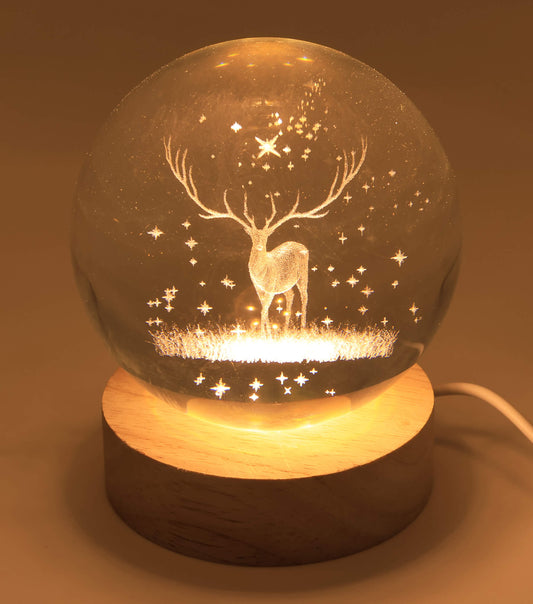 Veilleuse USB Verre Cerf 9cm