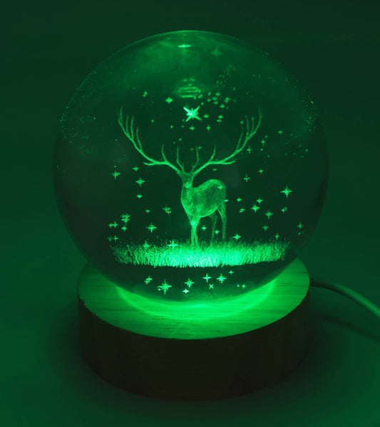 Veilleuse USB Verre Cerf 9cm