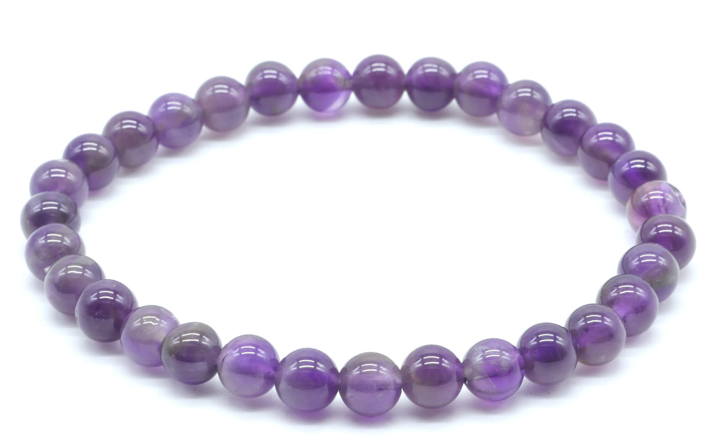 Bracelet Améthyste 'Dark' Perles 6mm