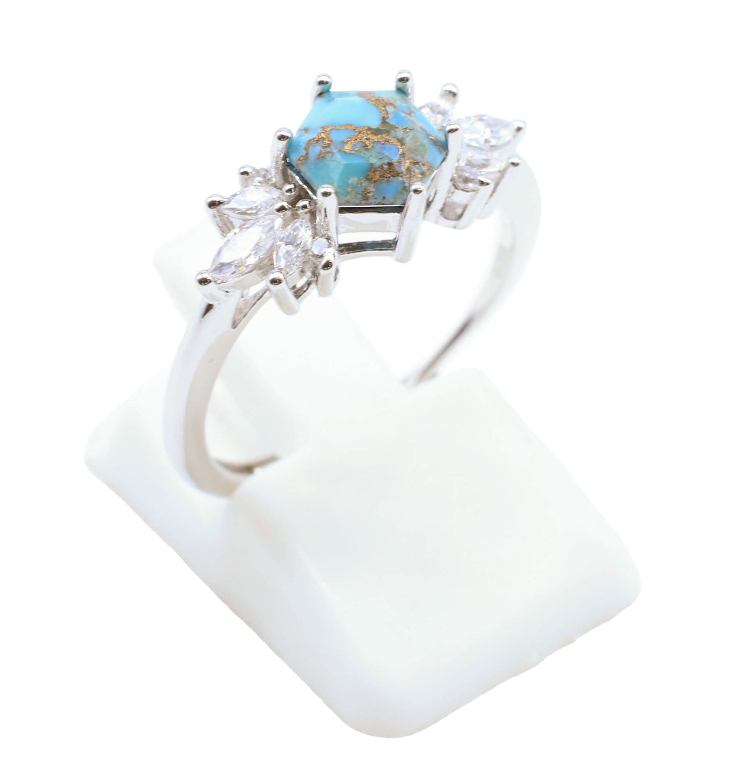 Bague Argent 925 'Flocon d'Argent' - Turquoise