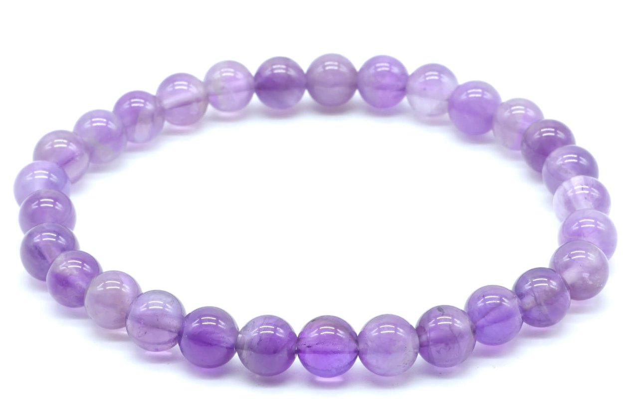 Bracelet Améthyste 'Light' Perles 6mm