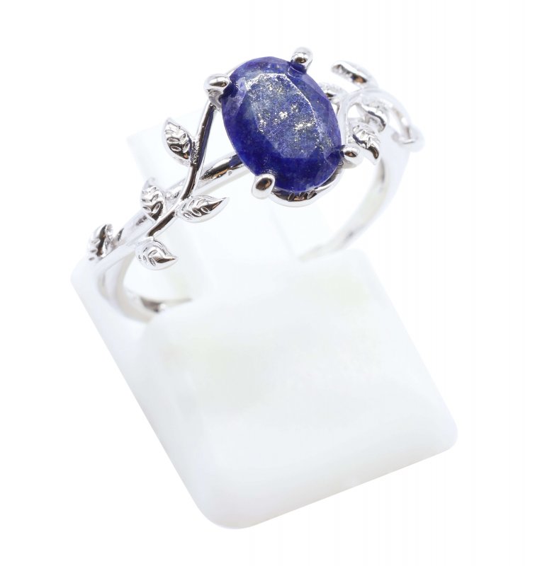 Bague Argent 925 'Murmure de Laurier' - Lapis Lazuli