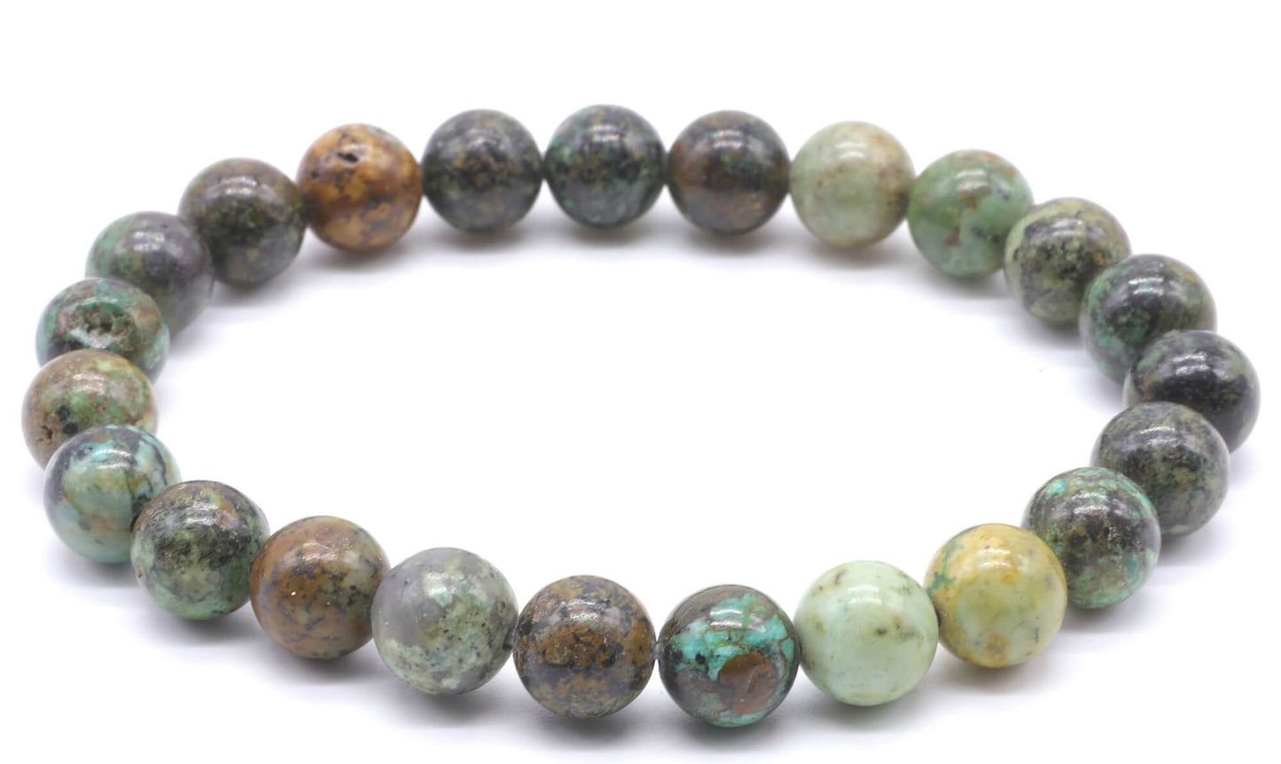 Bracelet Turquoise Africaine perles 8mm