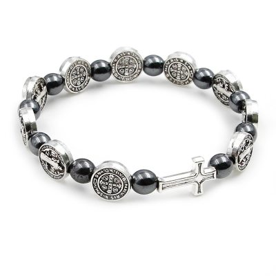 Bracelet chapelet à motif religieux