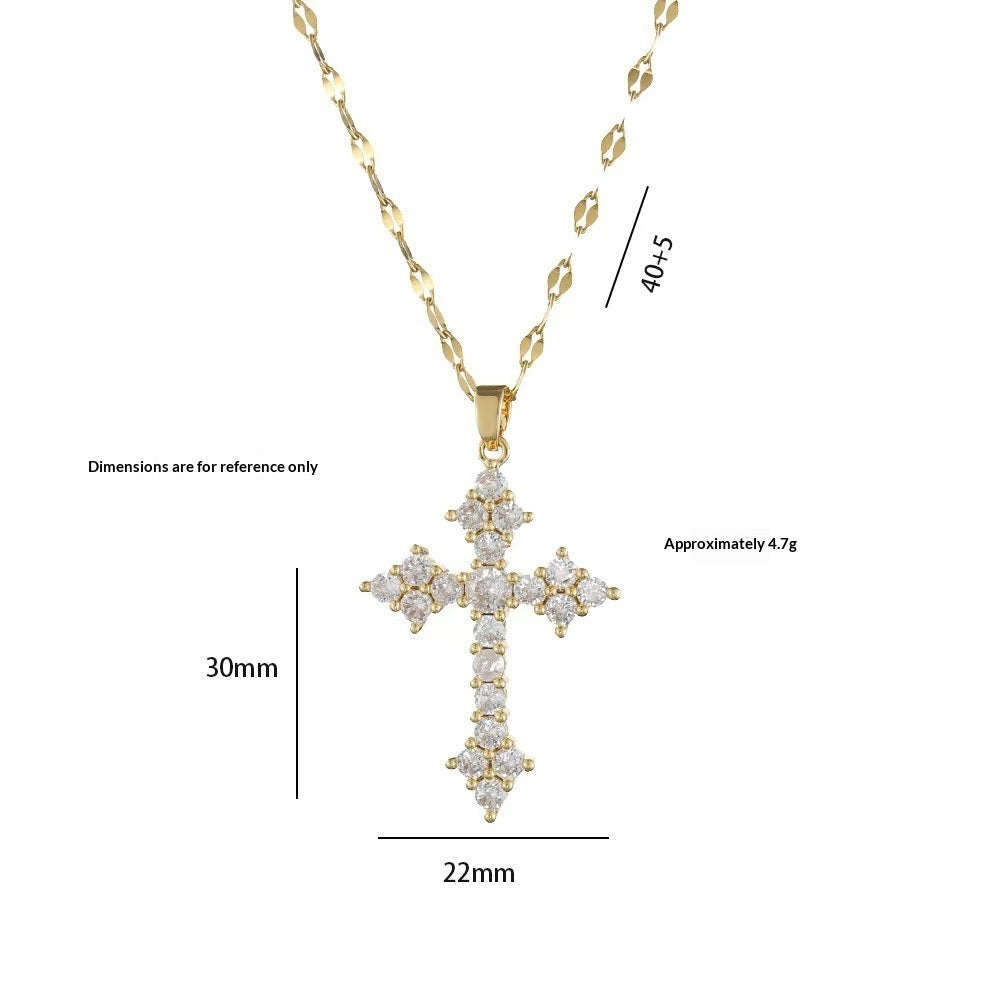 pendentif croix incrusté de zircon