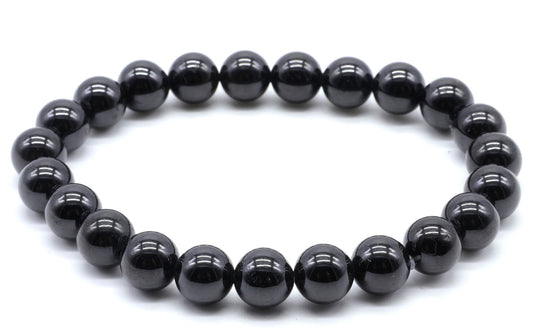 Bracelet Spinelle Noire perles 8mm