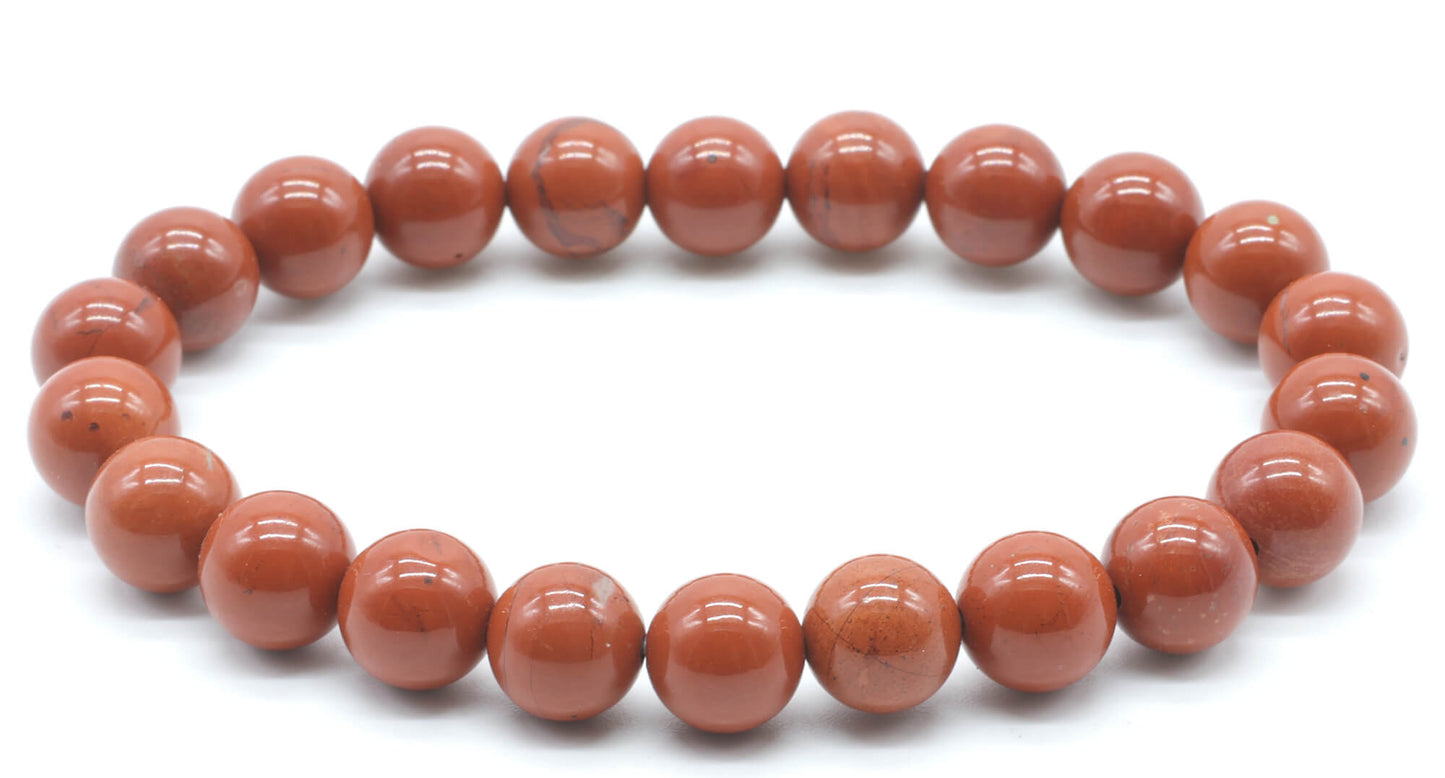 Bracelet Jaspe Rouge perles 8mm