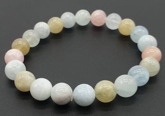 Bracelet Morganite perles 8mm