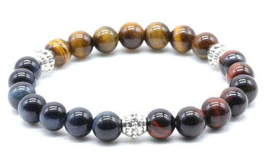 Bracelet Protection 7-mix 3 Oeils Naturel perles 8mm A