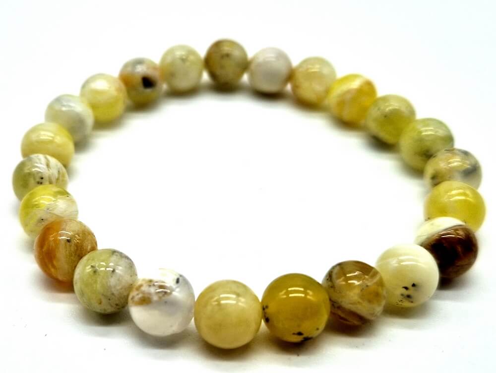 Bracelet Opale Jaune perles 8mm