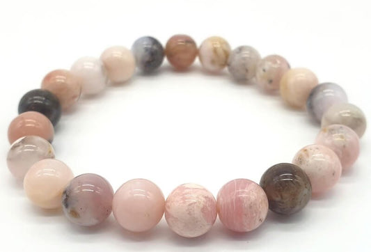 Bracelet Opale Rose perles 8mm