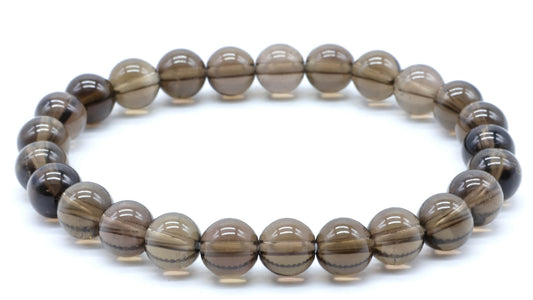 Bracelet Quartz Fumé perles 8mm A