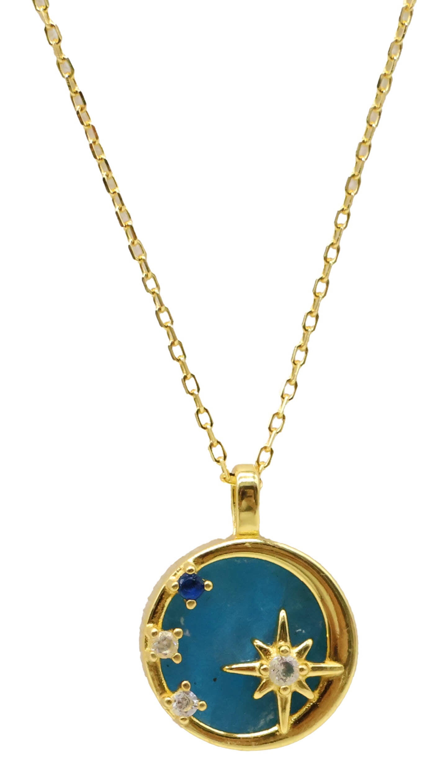 Collier Argent 925 Apatite & Etoiles