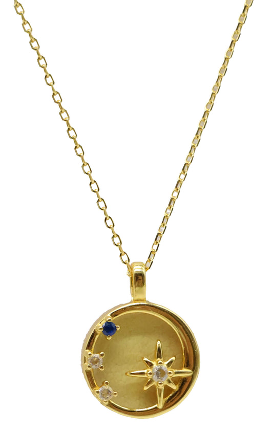 Collier Argent 925 Citrine & Etoiles