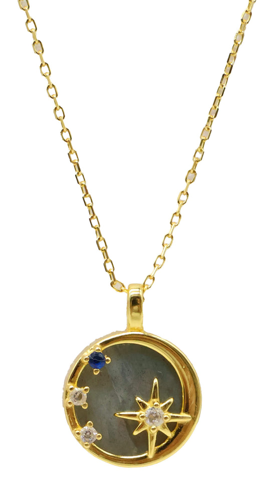 Collier Argent 925 Labradorite & Etoiles