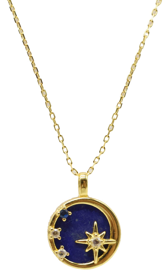 Collier Argent 925 Lapis Lazuli & Etoiles