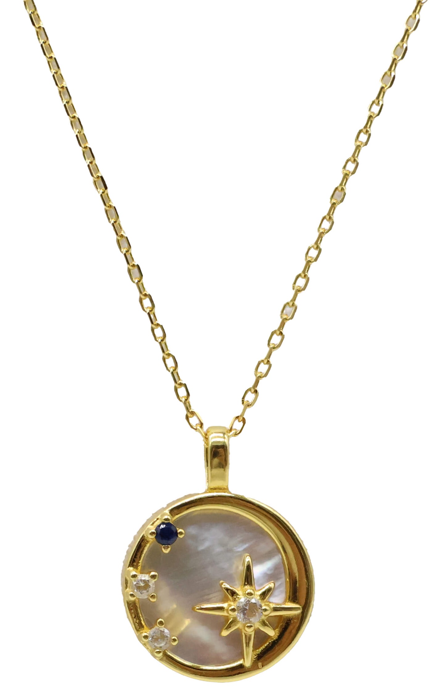 Collier Argent 925 Pierre de Lune & Etoiles