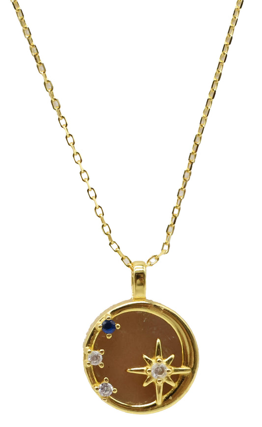 Collier Argent 925 Pierre de Soleil & Etoiles