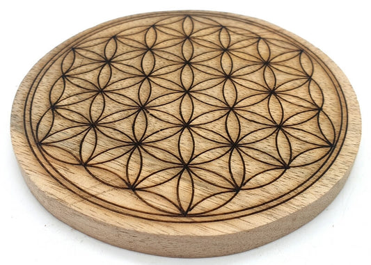Dessous de plat Bois Fleur de Vie 30cm