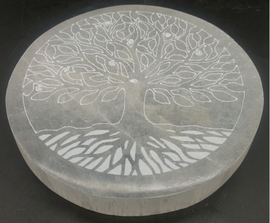 Porte-Encens Sélénite Arbre de Vie 10cm