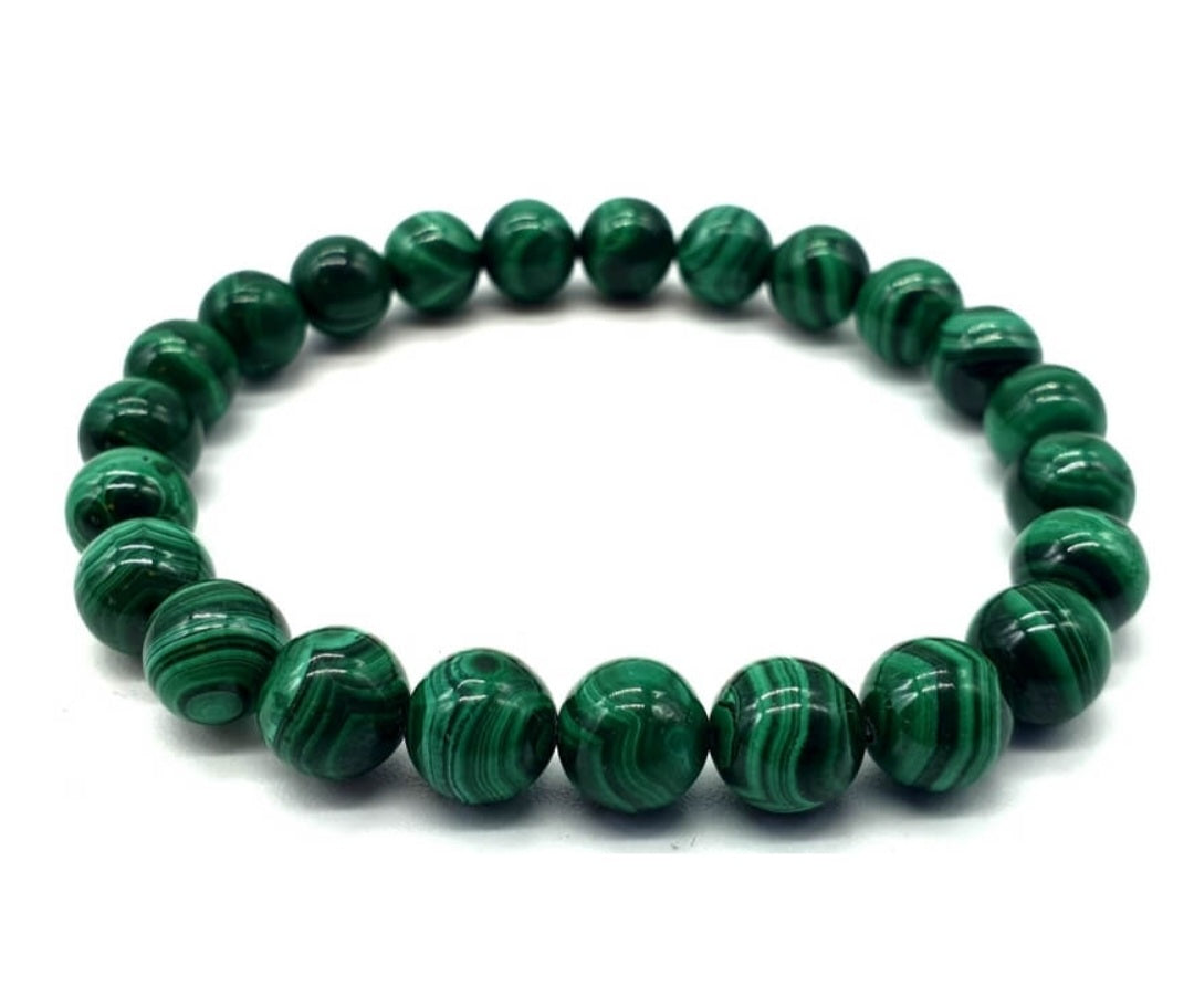 Bracelet Malachite 'Light' perles 8mm AA