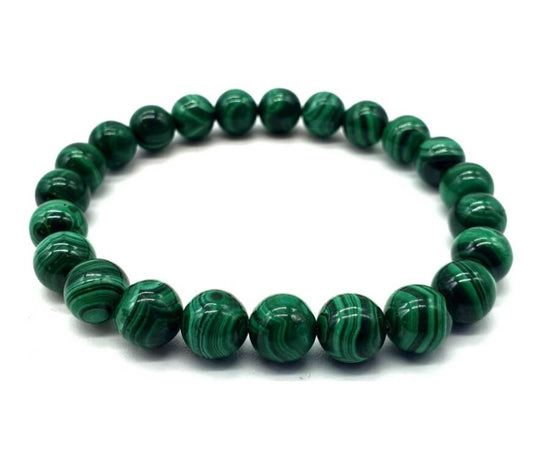 Bracelet Malachite 'Light' perles 8mm AA