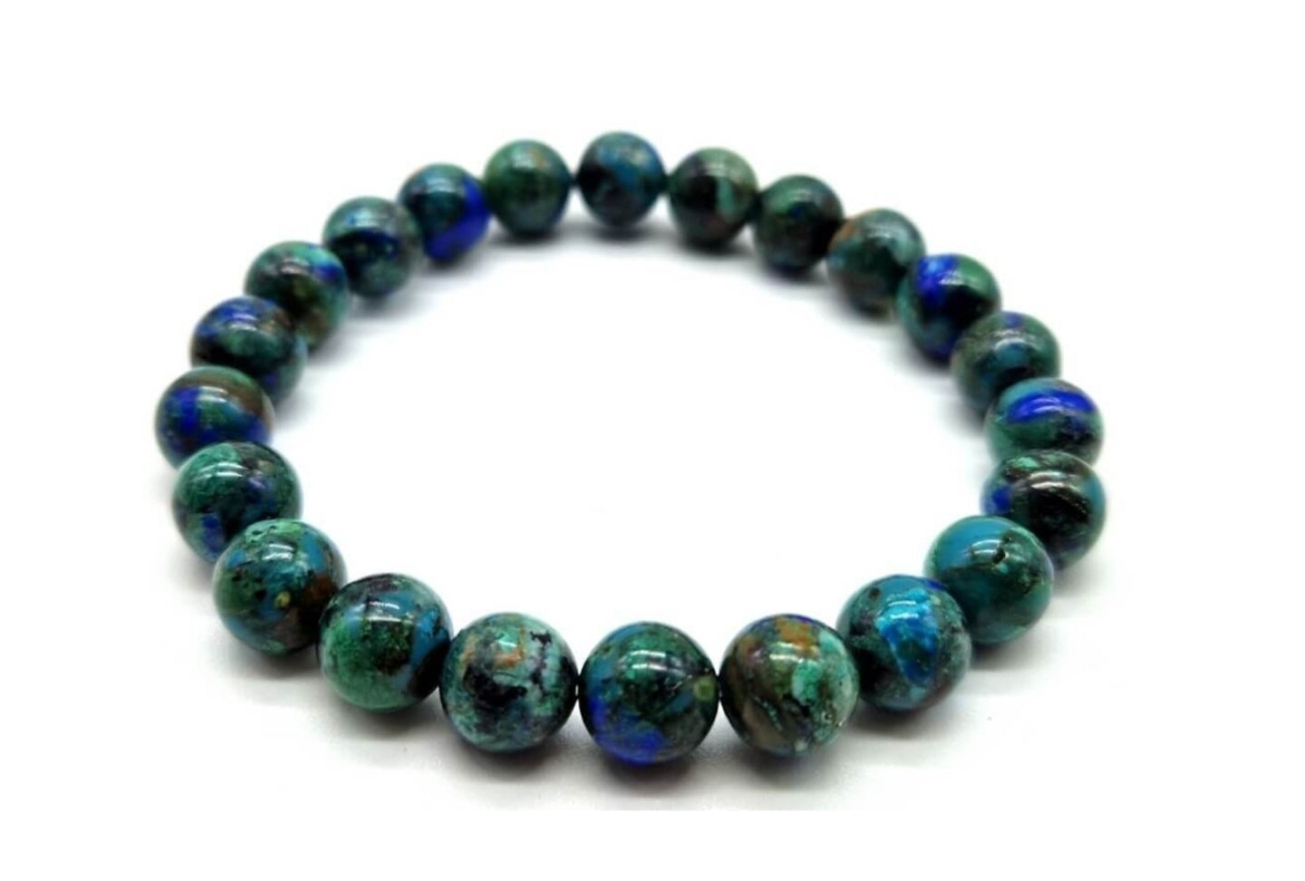 Bracelet Azurite 'AAA' perles 8mm