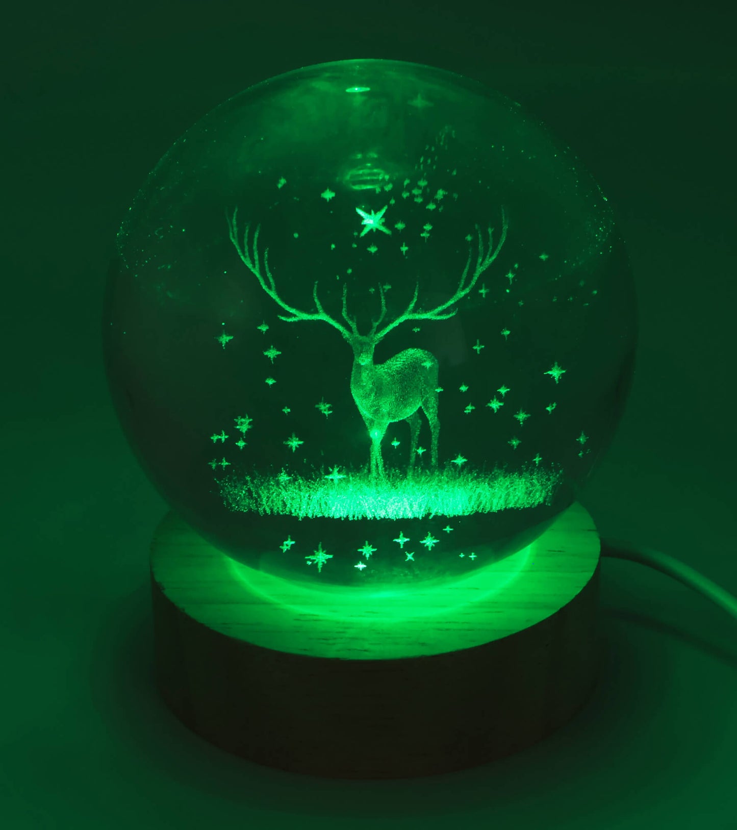 Veilleuse USB Verre Cerf 9cm