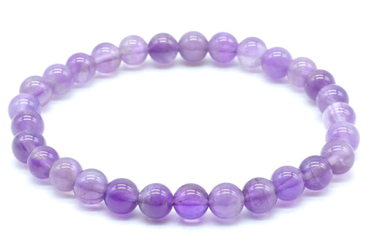 Bracelet Améthyste 'Light' Perles 6mm