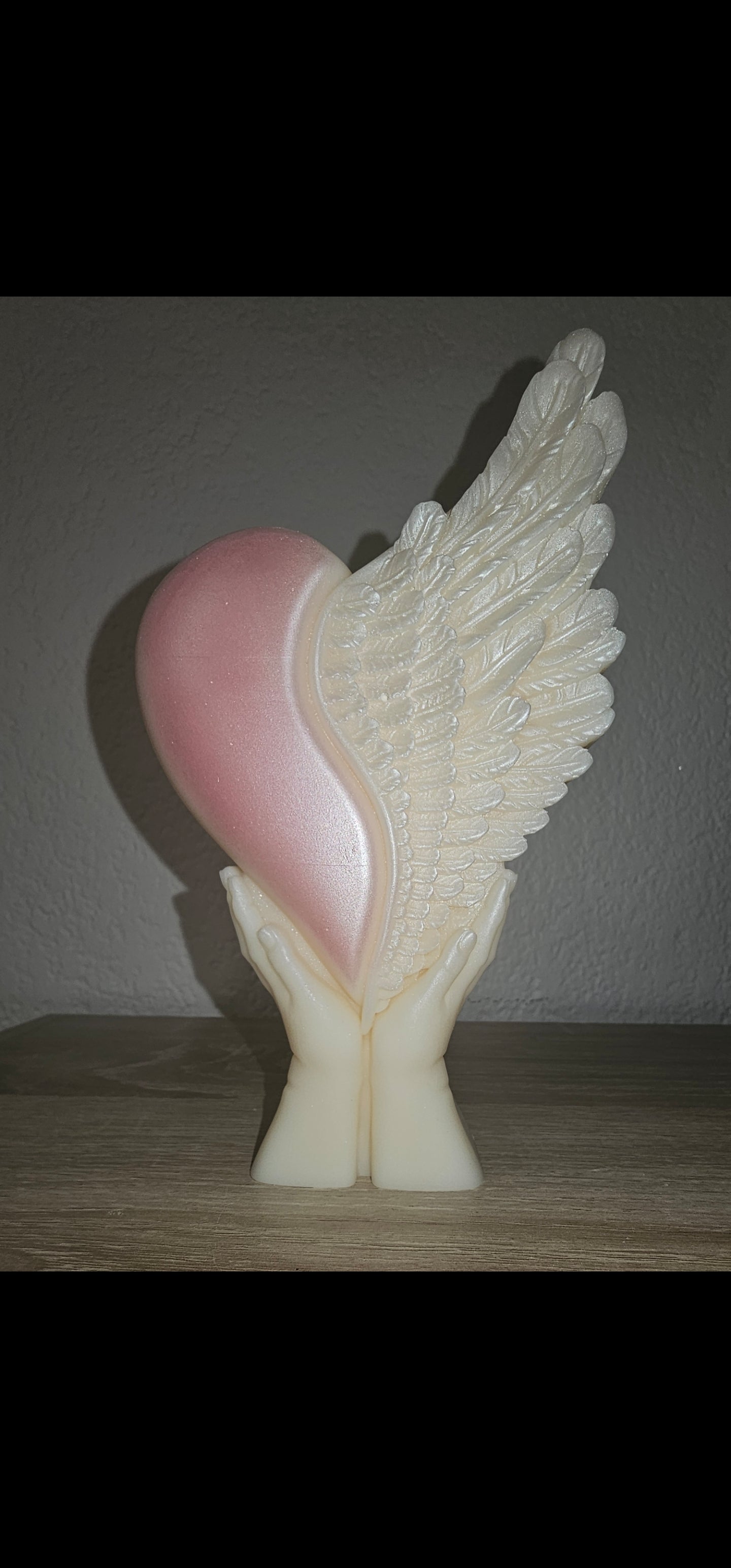 Cire décorative coeur et aile d'ange en cire de soja