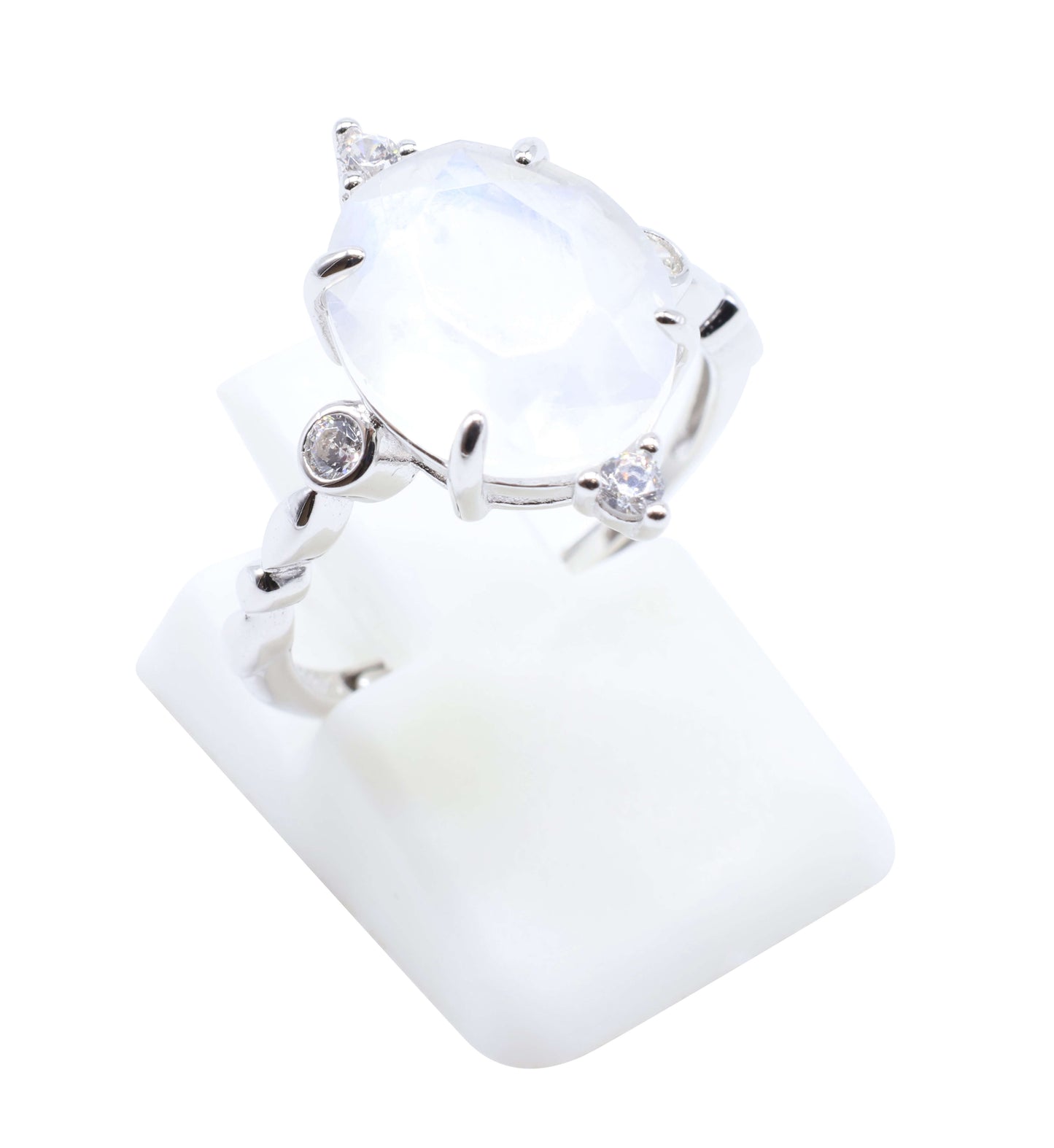 Bague Argent 925 Pierre de Lune Ovale Impérial