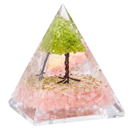 Pyramide Orgonite 'Stabilité et Amour' 8cm