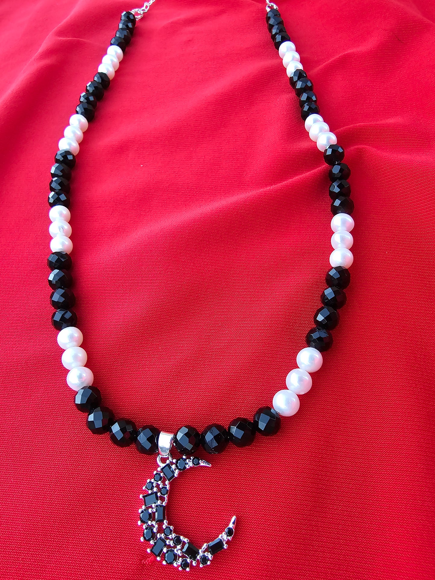 Collier Luna - Onyx & Perles de culture