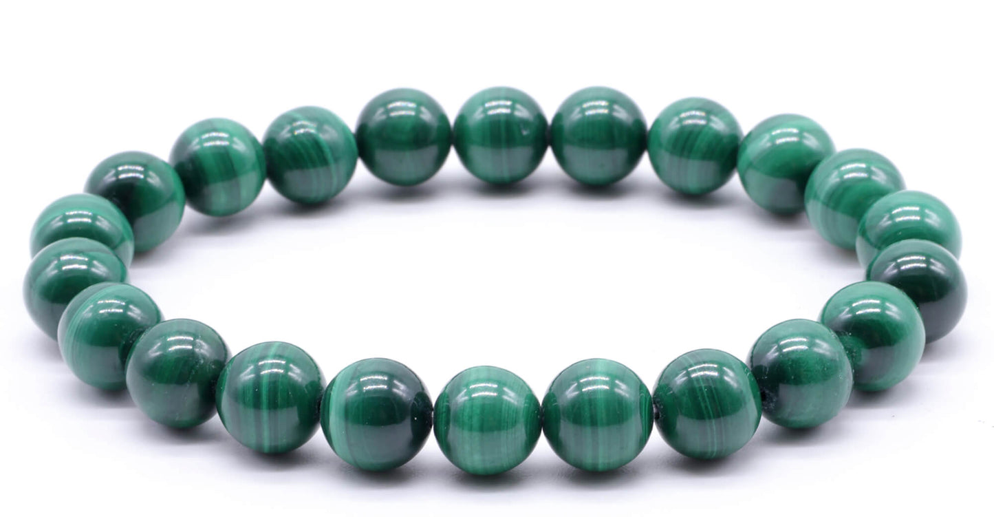 Bracelet Malachite 'Light' perles 8mm AA